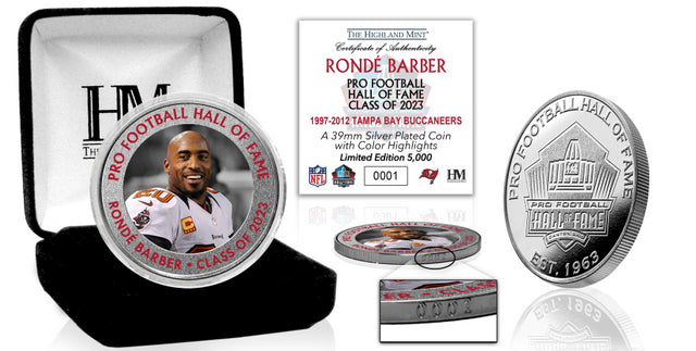 Buccaneers Rondé Barber Class of 2023 Hall of Fame Silver Coin
