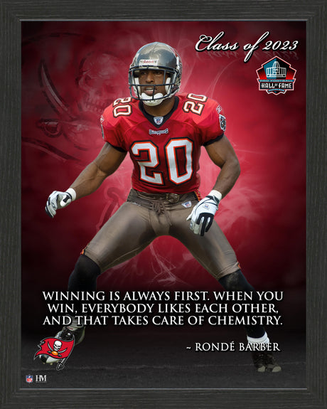 Buccaneers Rondé Barber Class of 2023 Hall of Fame Inspirational Quote Frame