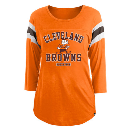 Browns New Era Women's Elf 3/4 Sleeve T-Shirt