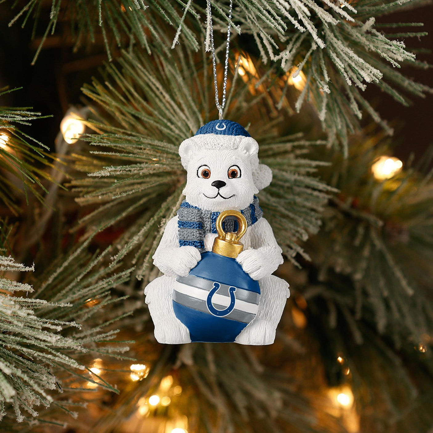 Colts Sitting Polar Bear Ornament