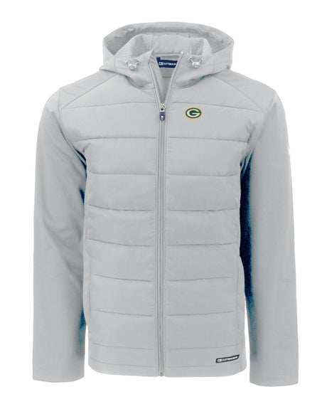 Packers Cutter and Buck Men's Concrete Evoke Eco Hybrid Hooded Jacket