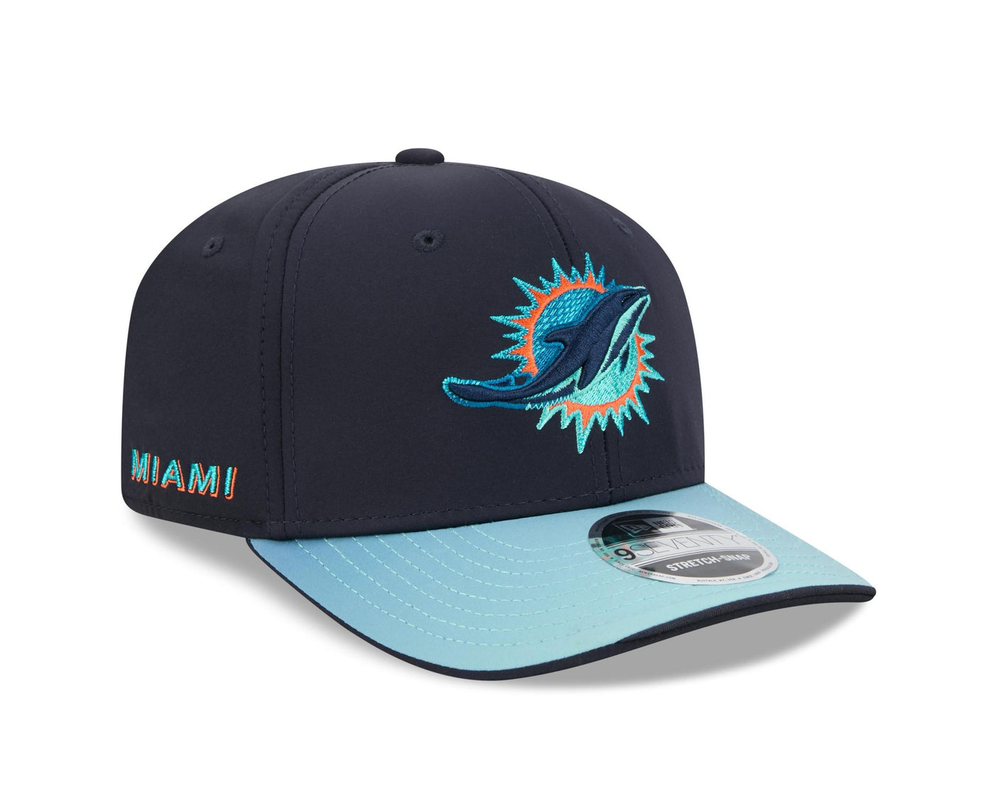 Dolphins 2026 New Era Men's 9SEVENTY Stretch Snap Rivalry Hat