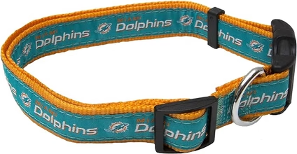 Dolphins Pets First Satin Dog Collar Pro Football Hall of Fame