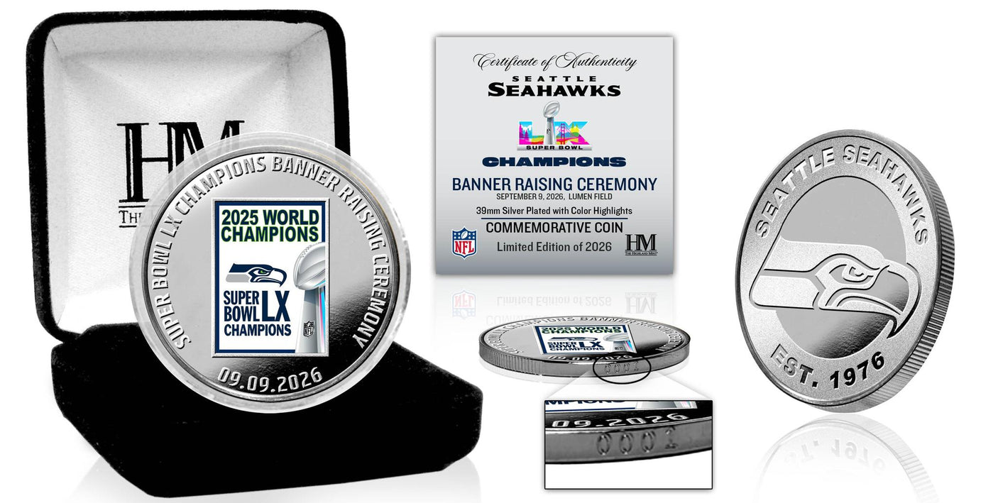 Seahawks Super Bowl LX (60) Banner Raising Silver Plated Coin
