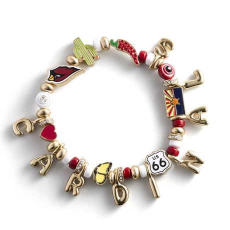 Cardinals Motif Beaded Bracelet