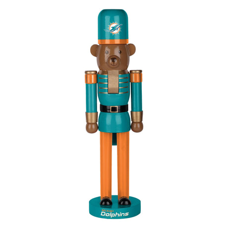 Dolphins 14 Inch Bear Nutcracker Pro Football Hall of Fame