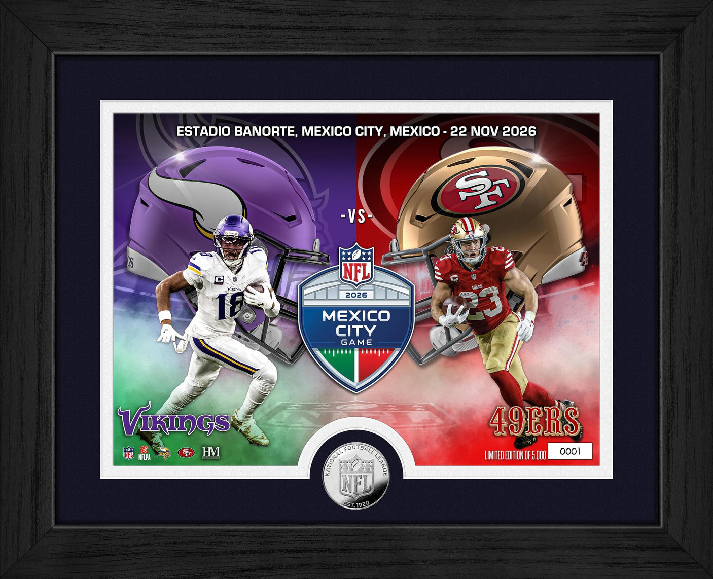 2026 NFL International Games Week 11 Vikings vs 49ers Mexico Silver Coin Photo Mint
