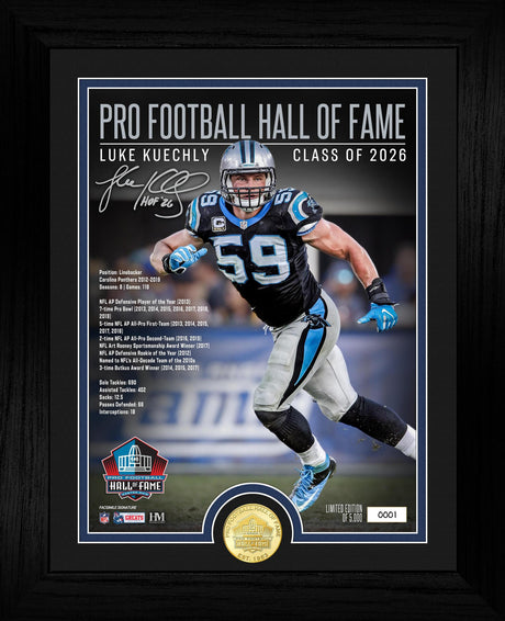 Luke Kuechly Class of 2026 Hall of Fame Induction Bronze Coin Photo Mint - DS