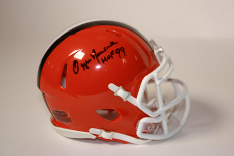 Ozzie Newsome Autographed Browns Mini Helmet With HOF Inscription