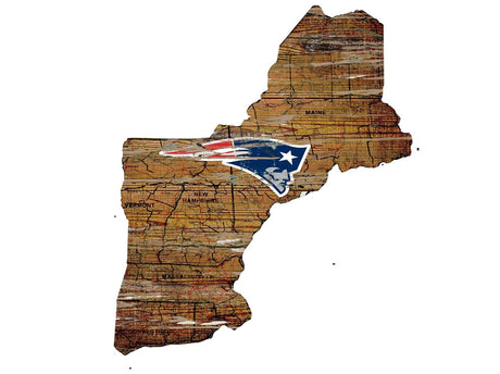 Patriots Distressed State Sign With Team Logo