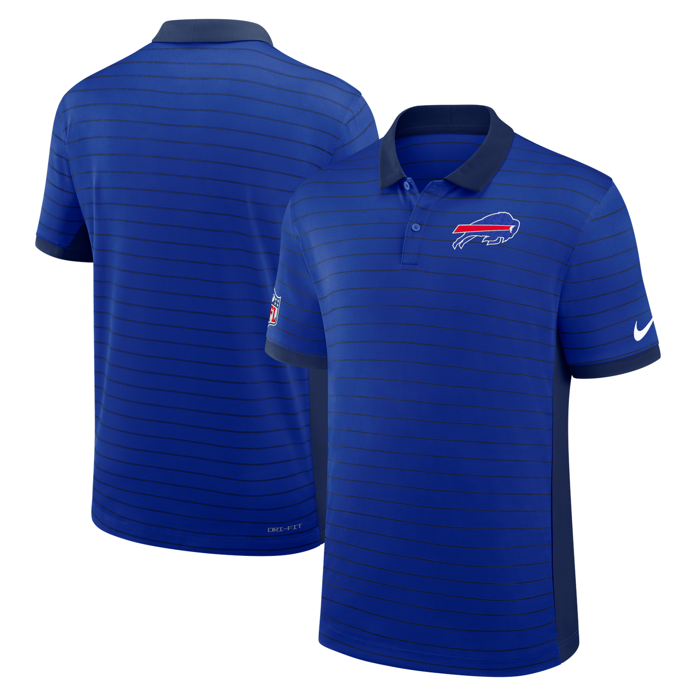 Bills 2026 Nike Men's Dri-Fit Striped Polo