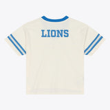 Lions 2026 Mitchell & Ness Women's Retro Roots Crop Boxy Yoke T-Shirt Pro Football Hall of Fame