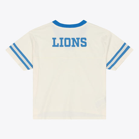 Lions 2026 Mitchell & Ness Women's Retro Roots Crop Boxy Yoke T-Shirt Pro Football Hall of Fame