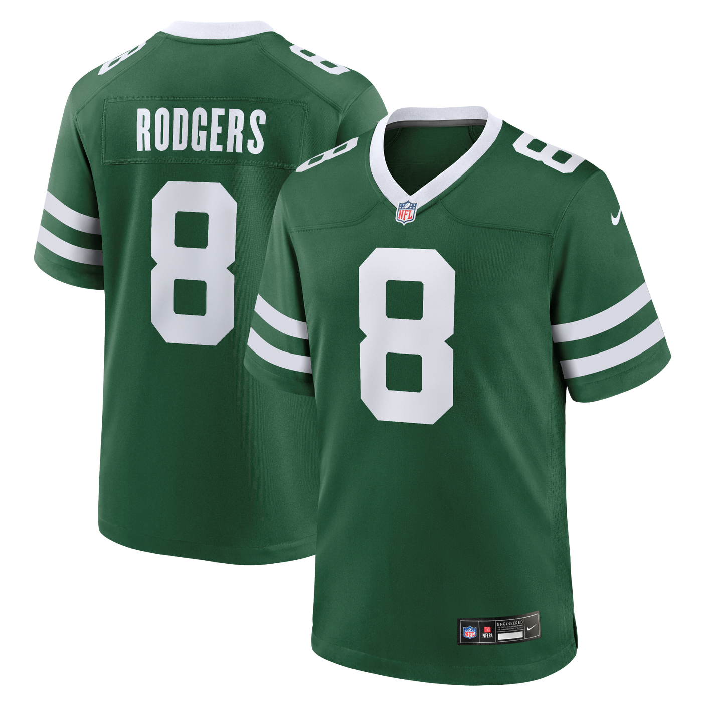 Jets Aaron Rodgers Men's Green Nike Game Jersey