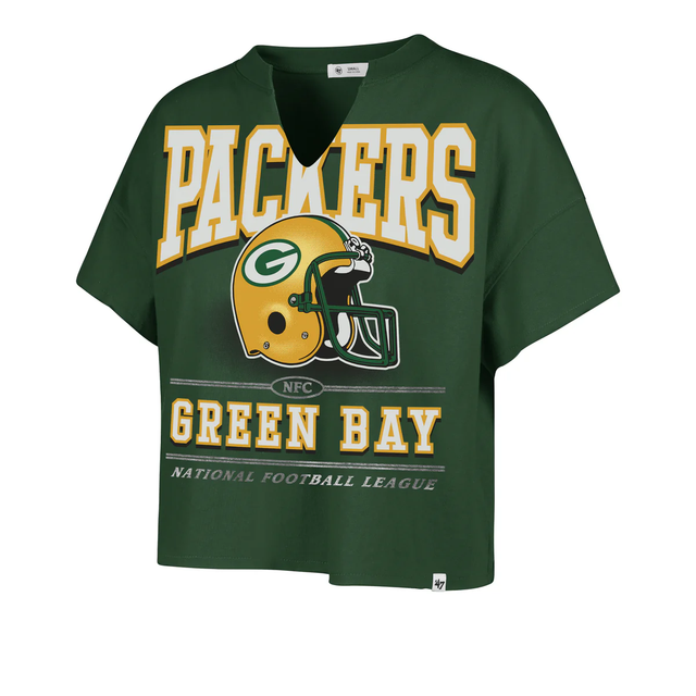 Packers 2025 '47 Brand Women's Elation Oversized Notch T-Shirt