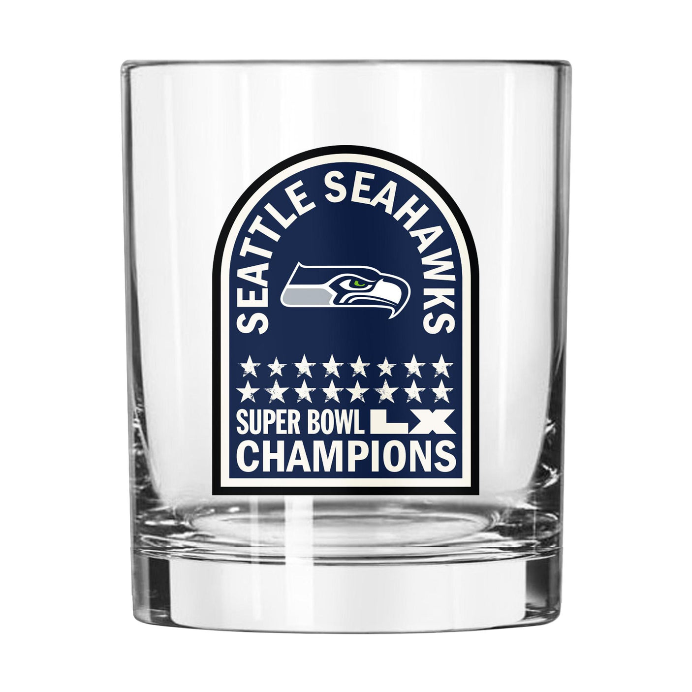 Seahawks Super Bowl LX (60) Champs Rocks Glass