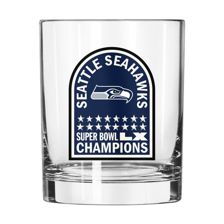 Seahawks Super Bowl LX (60) Champs Rocks Glass