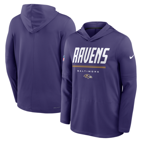 Ravens 2026 Nike Men's Dri-Fit Lightweight Long Sleeve Hoodie Top
