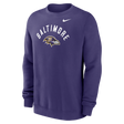 Ravens 2026 Nike Men's Club Fleece Pullover Crewneck Pro Football Hall of Fame