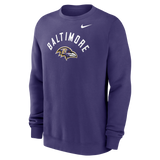 Ravens 2026 Nike Men's Club Fleece Pullover Crewneck Pro Football Hall of Fame