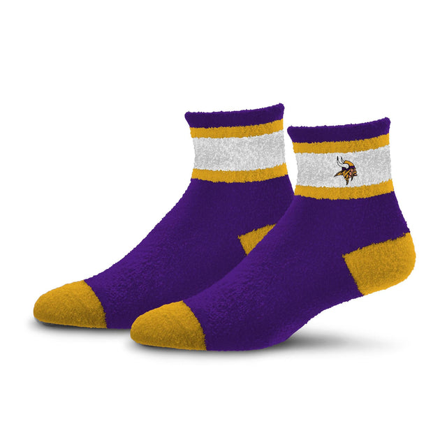 Vikings 2026 Team Cuff Stripe Cozy Sleep Socks Pro Football Hall of Fame