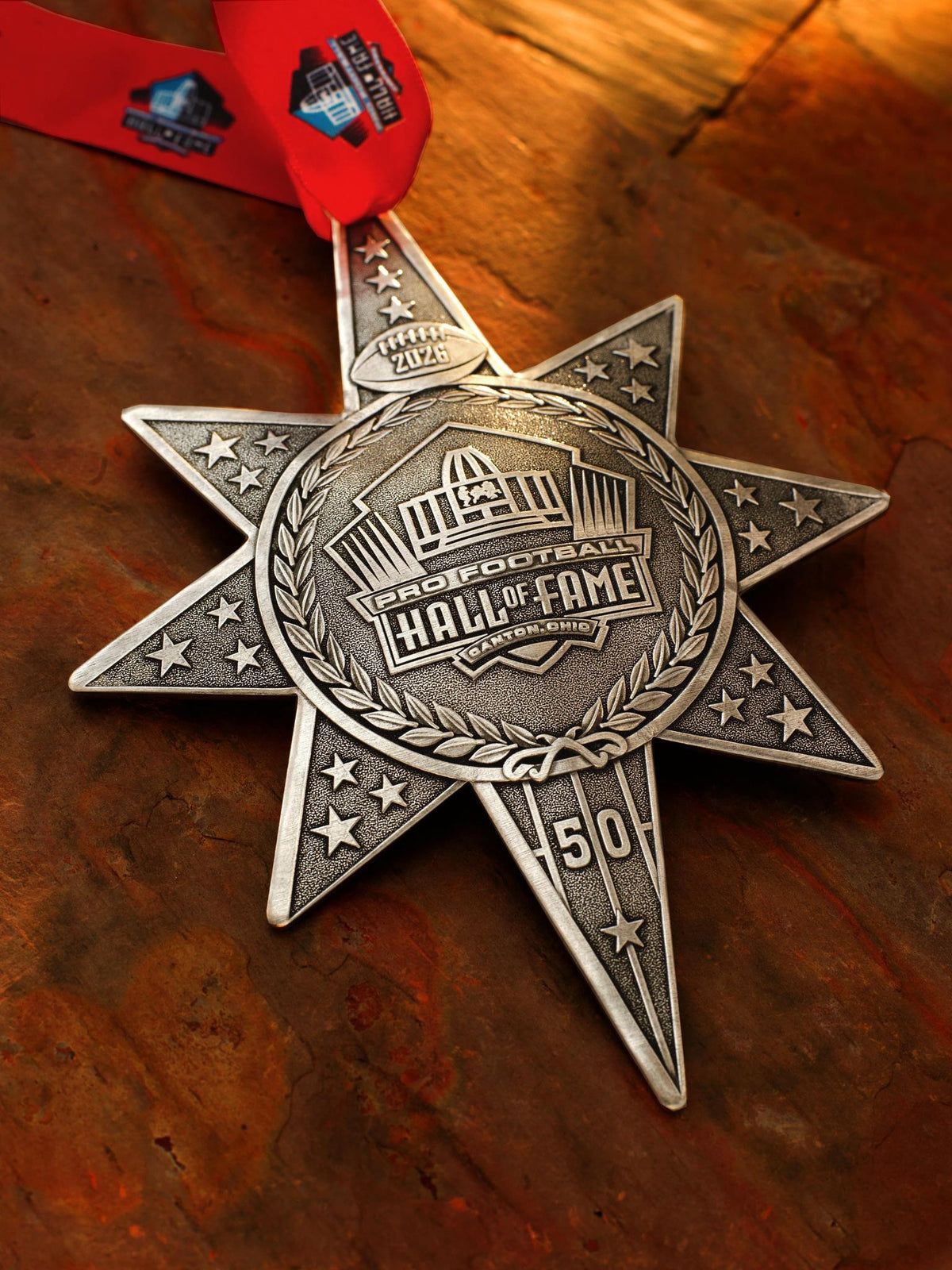 Hall of Fame 2026 Annual Aluminum Star Ornament Pro Football Hall of Fame