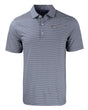 Broncos Cutter and Buck Men's Navy Forge Eco Double Stripe Recycled Polo