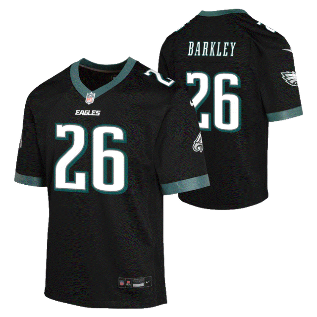 Eagles Saquon Barkley Youth Nike Black Alternate Game Jersey