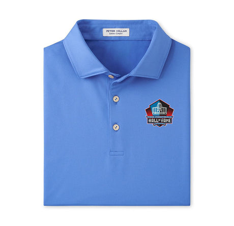 Hall of Fame Men's Peter Millar Blue Solid Performance Jersey Polo