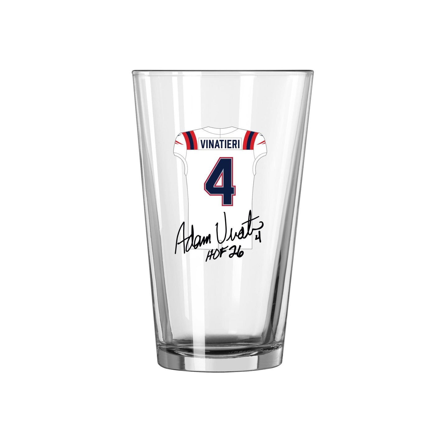 Patriots Adam Vinatieri Pint Glass