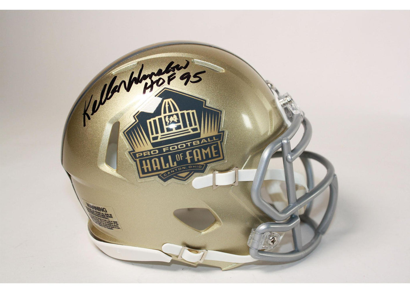 Kellen Winslow Autographed Hall Of Fame Mini Helmet - Gold