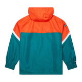 Dolphins 2025 Mitchell & Ness Men's NFL Tie Breaker Anorak Vintage Logo Lightweight Windbreaker