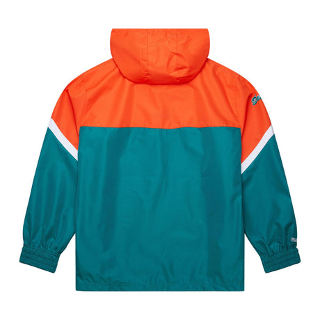 Dolphins 2025 Mitchell & Ness Men's NFL Tie Breaker Anorak Vintage Logo Lightweight Windbreaker