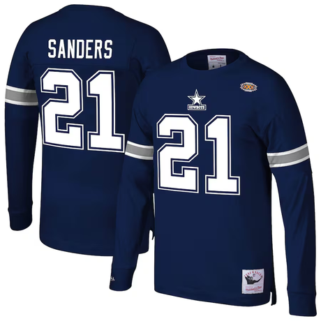 Deion Sanders Men's Mitchell & Ness Name and Number Long Sleeve T-Shirt