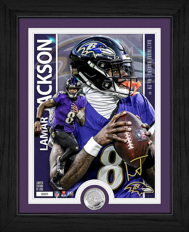 Lamar Jackson Artist Proof Silver Coin Photo Mint