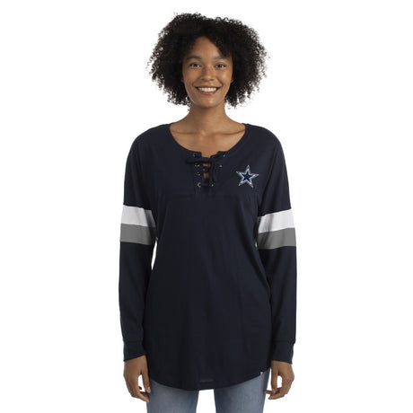 Cowboys Women's Lace Up Long Sleeve T-Shirt