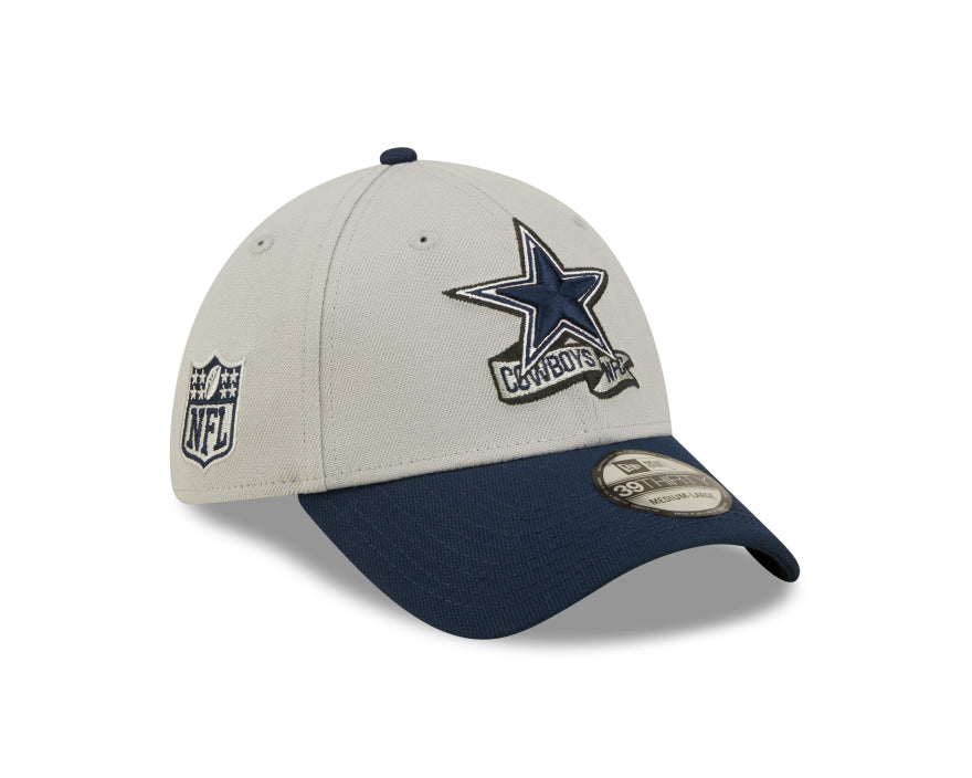 Cowboys 2022 New Era® NFL Sideline Official 39THIRTY Flex Hat - Navy and Gray