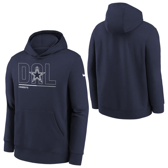 Cowboys Youth Nike City Code Club Fleece Pullover Hoodie