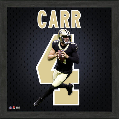 New Orleans Saints Derek Carr NFL Impact Jersey Frame