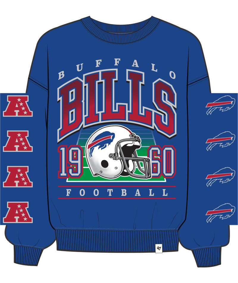 Bills 2025 '47 Brand Women's Go Big Oversized Crewneck