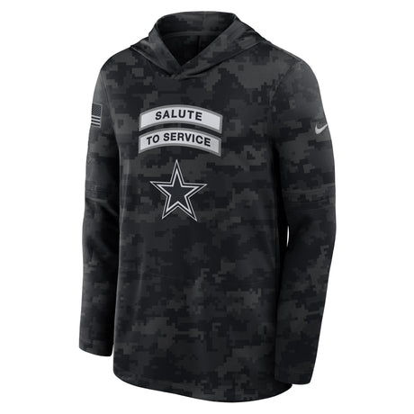 Cowboys 2026 Nike Men's Salute to Service Hooded Long Sleeve Top Pro Football Hall of Fame