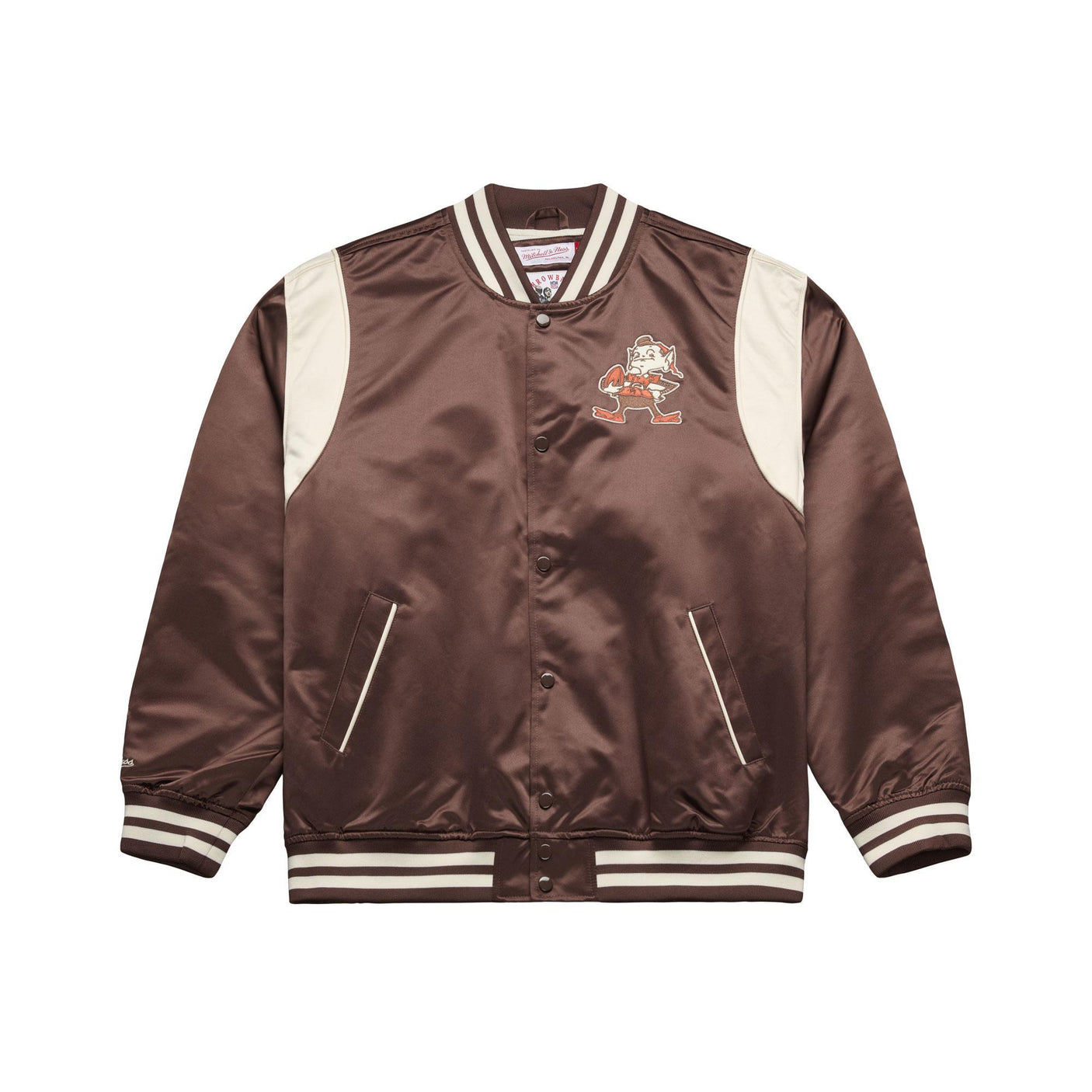 Browns 2026 Mitchell & Ness Men's NFL Retro Roots Lightweight Satin Jacket (10355340706068)