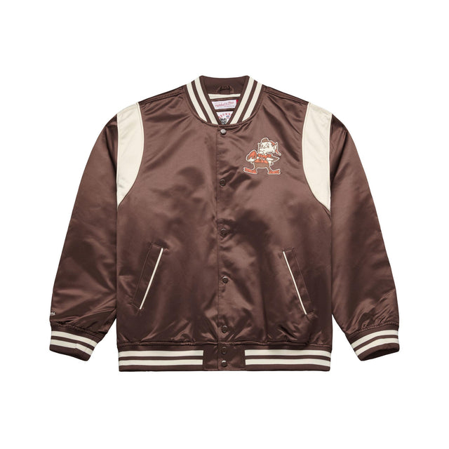 Browns 2026 Mitchell & Ness Men's NFL Retro Roots Lightweight Satin Jacket (10355340706068)