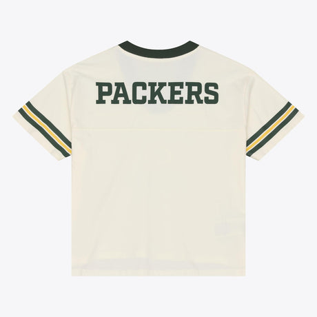 Packers 2026 Mitchell & Ness Women's Retro Roots Crop Boxy Yoke T-Shirt Pro Football Hall of Fame