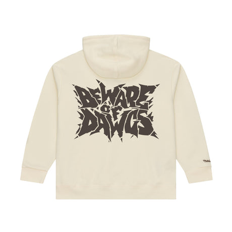 Browns 2026 Mitchell & Ness Men's Cream Beware of the Dawgs Hoodie Pro Football Hall of Fame