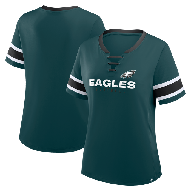 Eagles 2025 Fanatics Women's Draw Play Athena Lace Up T-Shirt