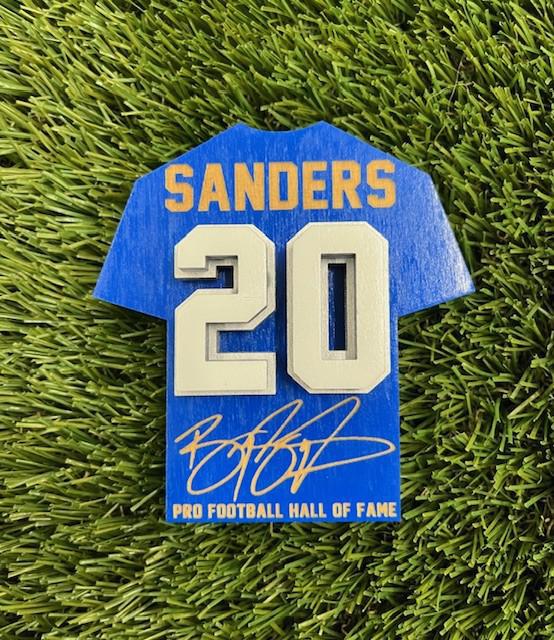 Barry Sanders Wood Jersey Jumbo Magnet