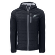 Eagles Cutter and Buck Men's Black Rainier PrimaLoft Eco Hybrid Jacket