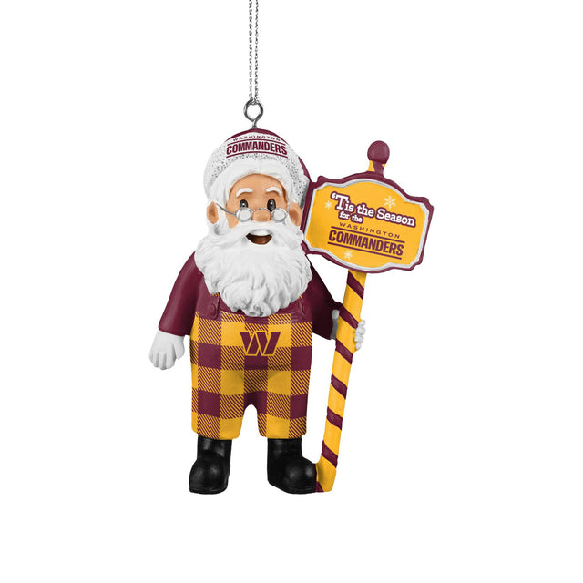 Commanders Santa Overalls Ornament