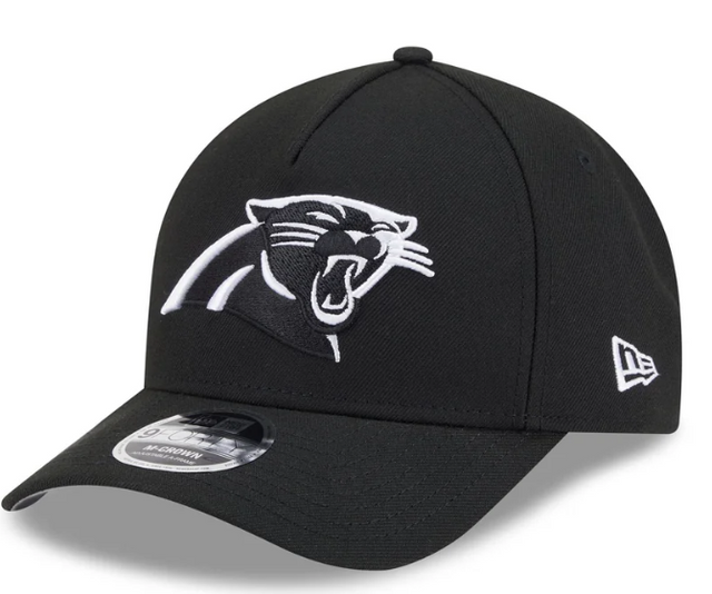 Panthers 2026 New Era Men's 9FORTY M-Crown Black and White Snapback Hat